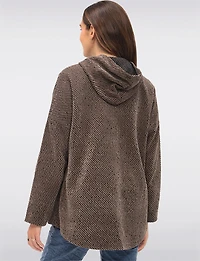 Versatile Zip-Front Soft Chenille Hoodie with Patch Pockets by Froccella