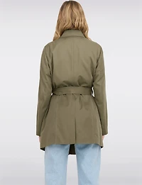 Classic Double-Breasted Short Trench Coat with Removable Belt by ONLY