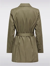 Classic Double-Breasted Short Trench Coat with Removable Belt by ONLY