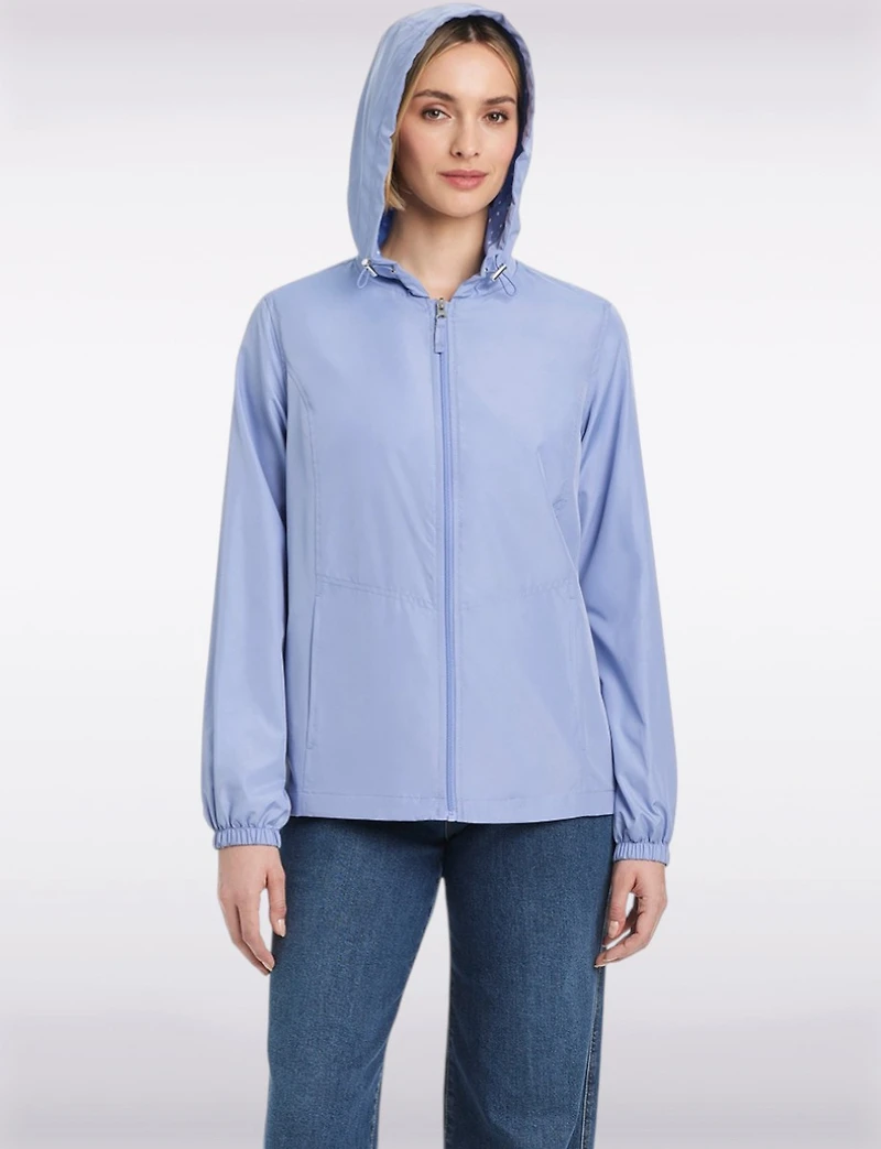 Lightweight Active Sporty Windbreaker Jacket & Polka Dot Lined Hood by Details