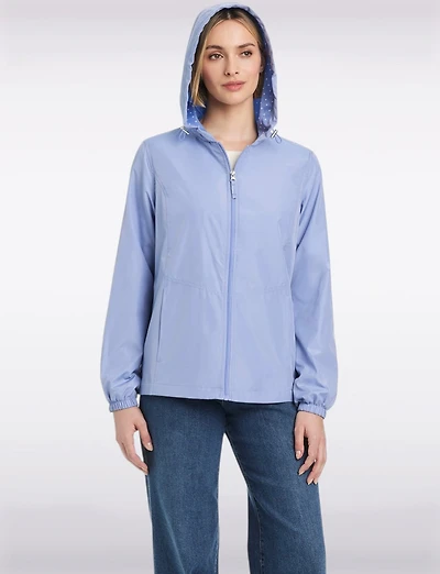 Lightweight Active Sporty Windbreaker Jacket & Polka Dot Lined Hood by Details