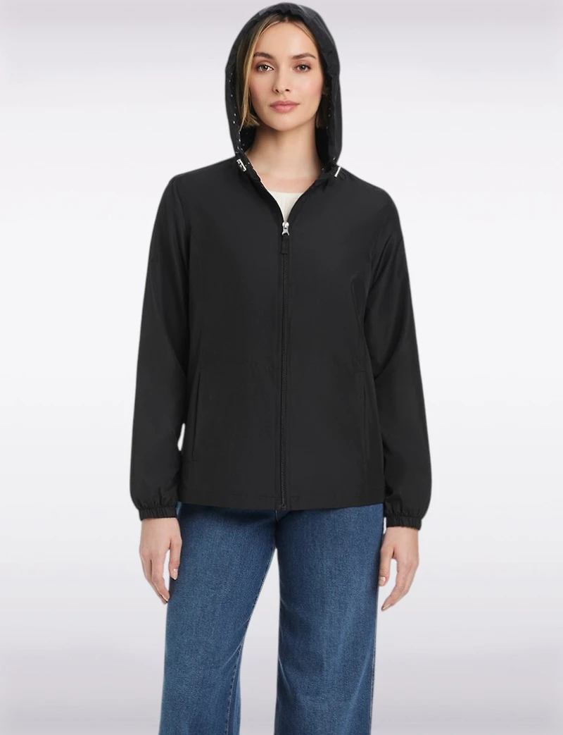 Lightweight Active Sporty Windbreaker Jacket & Polka Dot Lined Hood by Details