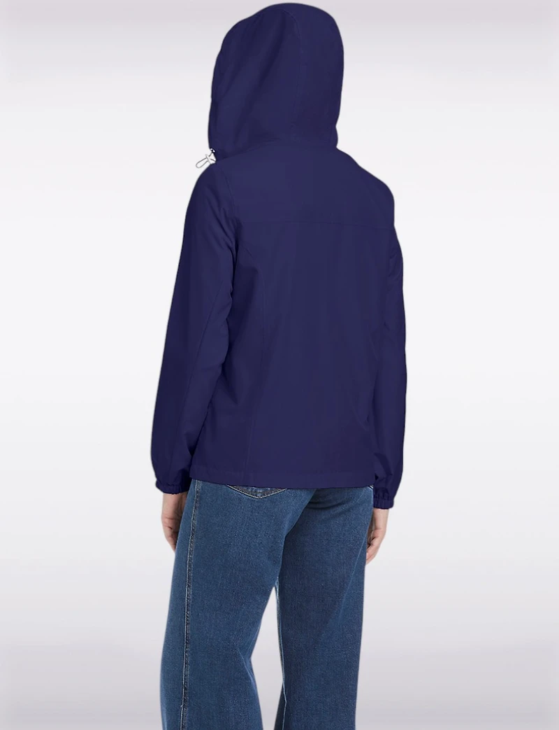 Lightweight Active Sporty Windbreaker Jacket With Striped-Lined Hood by Details