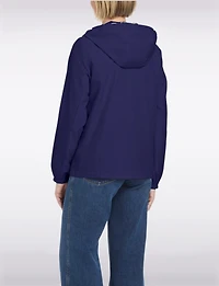 Lightweight Active Sporty Windbreaker Jacket With Striped-Lined Hood by Details