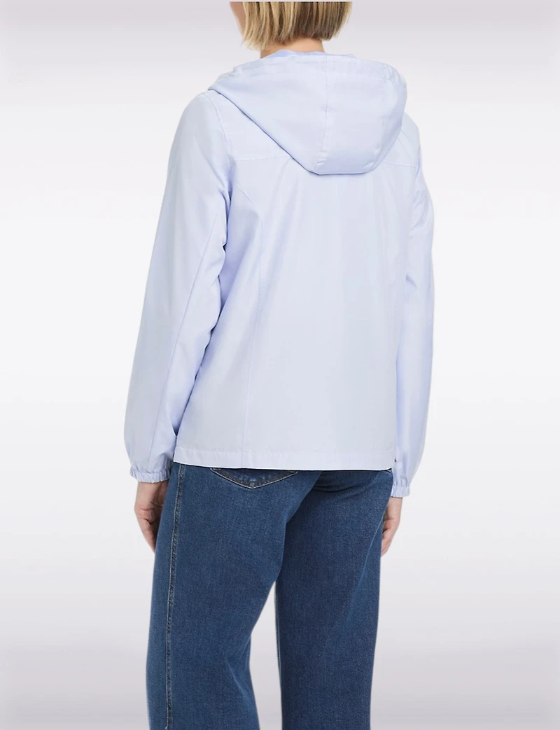 Lightweight Active Sporty Windbreaker Jacket With Striped-Lined Hood by Details