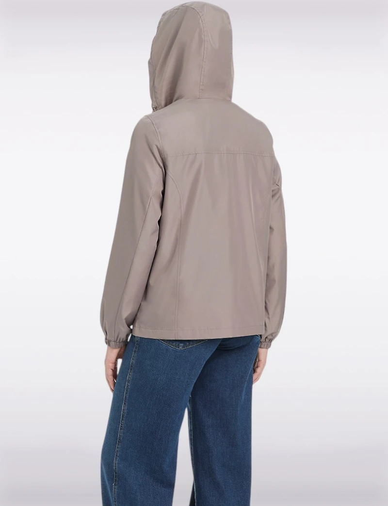 Lightweight Active Sporty Windbreaker Jacket With Striped-Lined Hood by Details