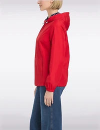 Lightweight Active Sporty Windbreaker Jacket With Striped-Lined Hood by Details