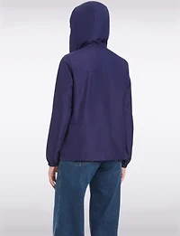 Lightweight Active Sporty Windbreaker Jacket With Gingham-Lined Hood by Details