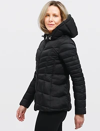 Lightweight Active Sporty Short Hooded Quilted Puffer Jacket by Point Zero