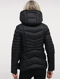 Lightweight Active Sporty Short Hooded Quilted Puffer Jacket by Point Zero