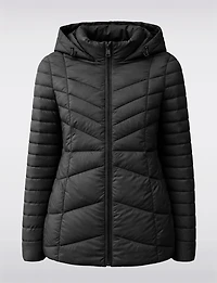 Lightweight Active Sporty Short Hooded Quilted Puffer Jacket by Point Zero