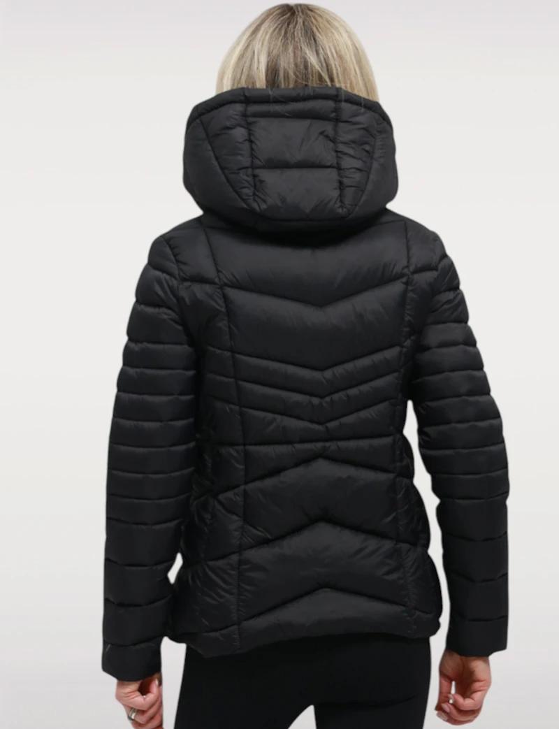 Lightweight Active Sporty Short Hooded Quilted Puffer Jacket by Point Zero