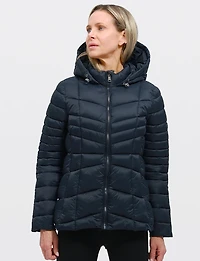 Lightweight Active Sporty Short Hooded Quilted Puffer Jacket by Point Zero