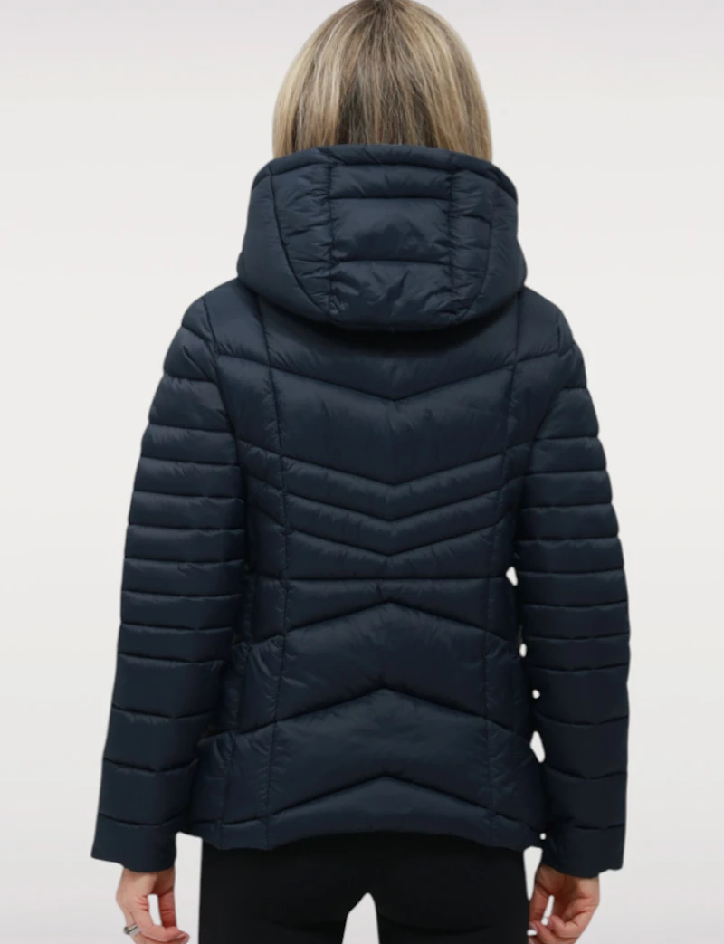 Lightweight Active Sporty Short Hooded Quilted Puffer Jacket by Point Zero