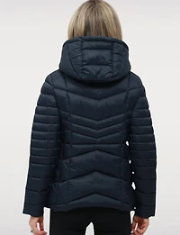Lightweight Active Sporty Short Hooded Quilted Puffer Jacket by Point Zero