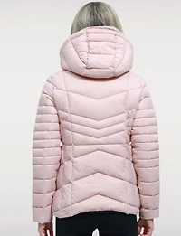 Lightweight Active Sporty Short Hooded Quilted Puffer Jacket by Point Zero
