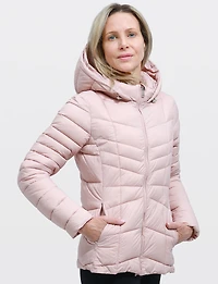Lightweight Active Sporty Short Hooded Quilted Puffer Jacket by Point Zero