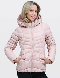 Lightweight Active Sporty Short Hooded Quilted Puffer Jacket by Point Zero