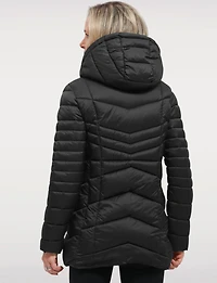 Vegan Ultra-Lightweight Active Sporty Hooded Quilted Puffer Jacket by Point Zero