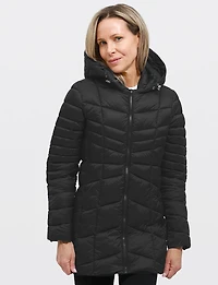 Vegan Ultra-Lightweight Active Sporty Hooded Quilted Puffer Jacket by Point Zero
