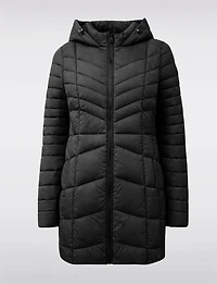 Vegan Ultra-Lightweight Active Sporty Hooded Quilted Puffer Jacket by Point Zero
