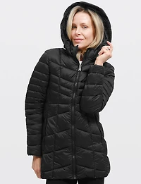 Vegan Ultra-Lightweight Active Sporty Hooded Quilted Puffer Jacket by Point Zero