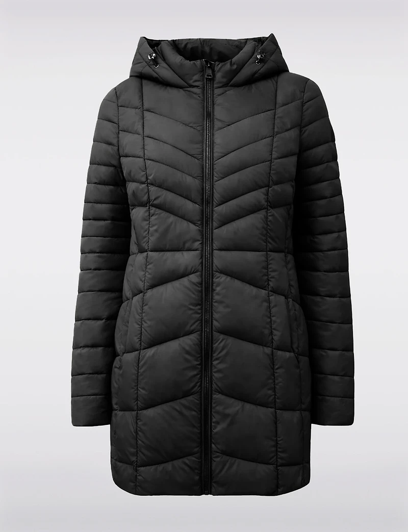 Vegan Ultra-Lightweight Active Sporty Hooded Quilted Puffer Jacket by Point Zero