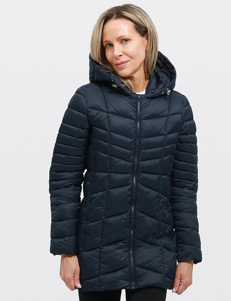 Vegan Ultra-Lightweight Active Sporty Hooded Quilted Puffer Jacket by Point Zero