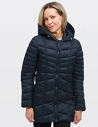 Vegan Ultra-Lightweight Active Sporty Hooded Quilted Puffer Jacket by Point Zero