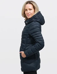 Vegan Ultra-Lightweight Active Sporty Hooded Quilted Puffer Jacket by Point Zero