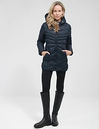 Vegan Ultra-Lightweight Active Sporty Hooded Quilted Puffer Jacket by Point Zero
