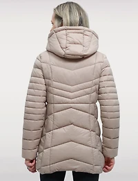 Vegan Ultra-Lightweight Active Sporty Hooded Quilted Puffer Jacket by Point Zero