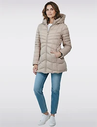 Vegan Ultra-Lightweight Active Sporty Hooded Quilted Puffer Jacket by Point Zero