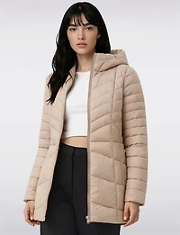 Vegan Ultra-Lightweight Active Sporty Hooded Quilted Puffer Jacket by Point Zero