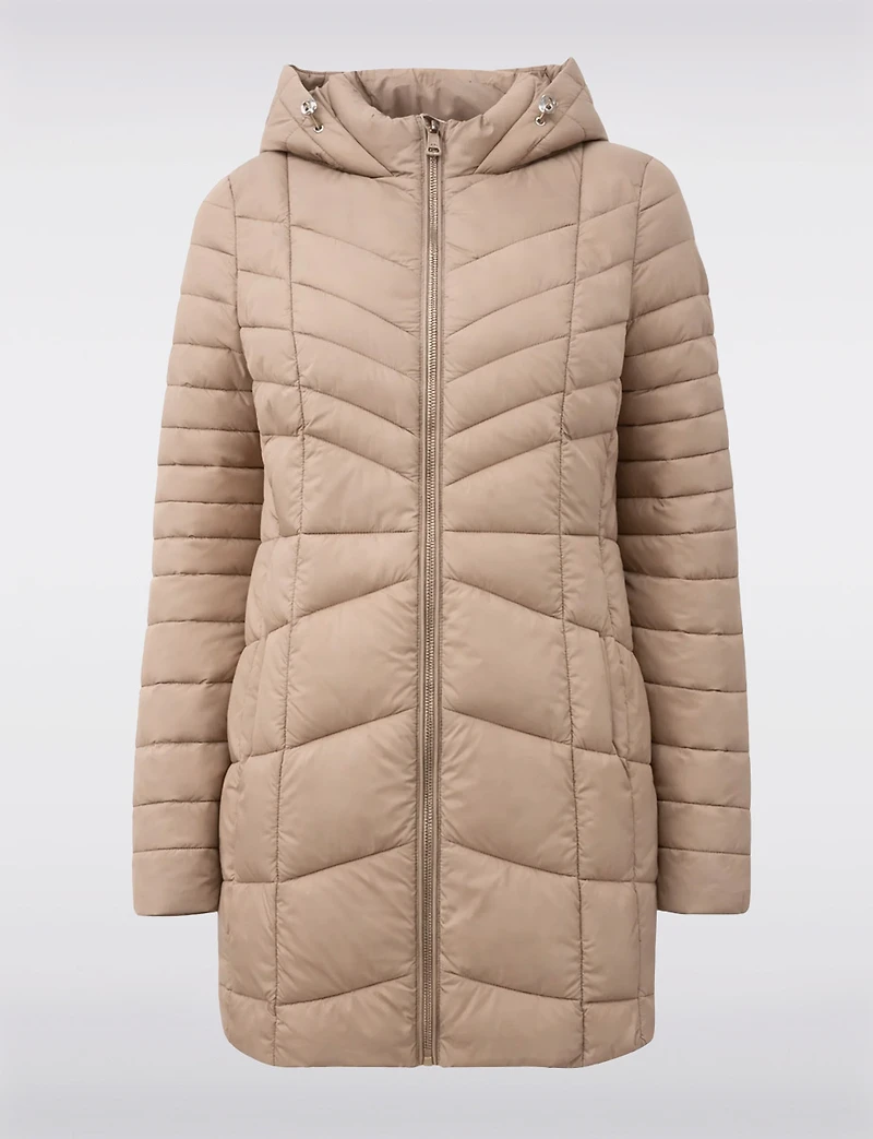 Vegan Ultra-Lightweight Active Sporty Hooded Quilted Puffer Jacket by Point Zero