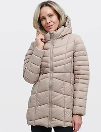 Vegan Ultra-Lightweight Active Sporty Hooded Quilted Puffer Jacket by Point Zero