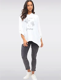 Slim-Fit Crinkled Stretch Pants with Stud Detail & Drawstring Waist by Froccella