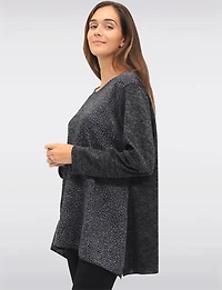 Stylish Leopard Print Patch Panel Tunic by Froccella