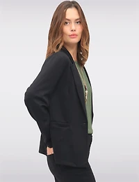 Tailored Single-Button Blazer with Notched Lapel & Welt Pockets by Froccella
