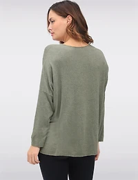 Floral Print Wool-Blend Knit Top with Foil and Rhinestone Detail by Froccella