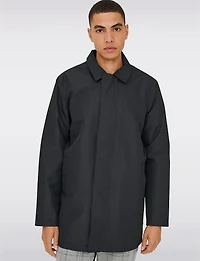 Men’s Classic Navy Lightweight Nylon Twill Mid-Length Zip-Front Jacket by Only