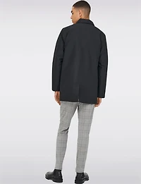 Men’s Classic Navy Lightweight Nylon Twill Mid-Length Zip-Front Jacket by Only