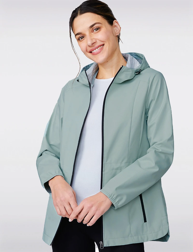 Lightweight Slim-Fit Active Anorak Raincoat with Hood by Free Country