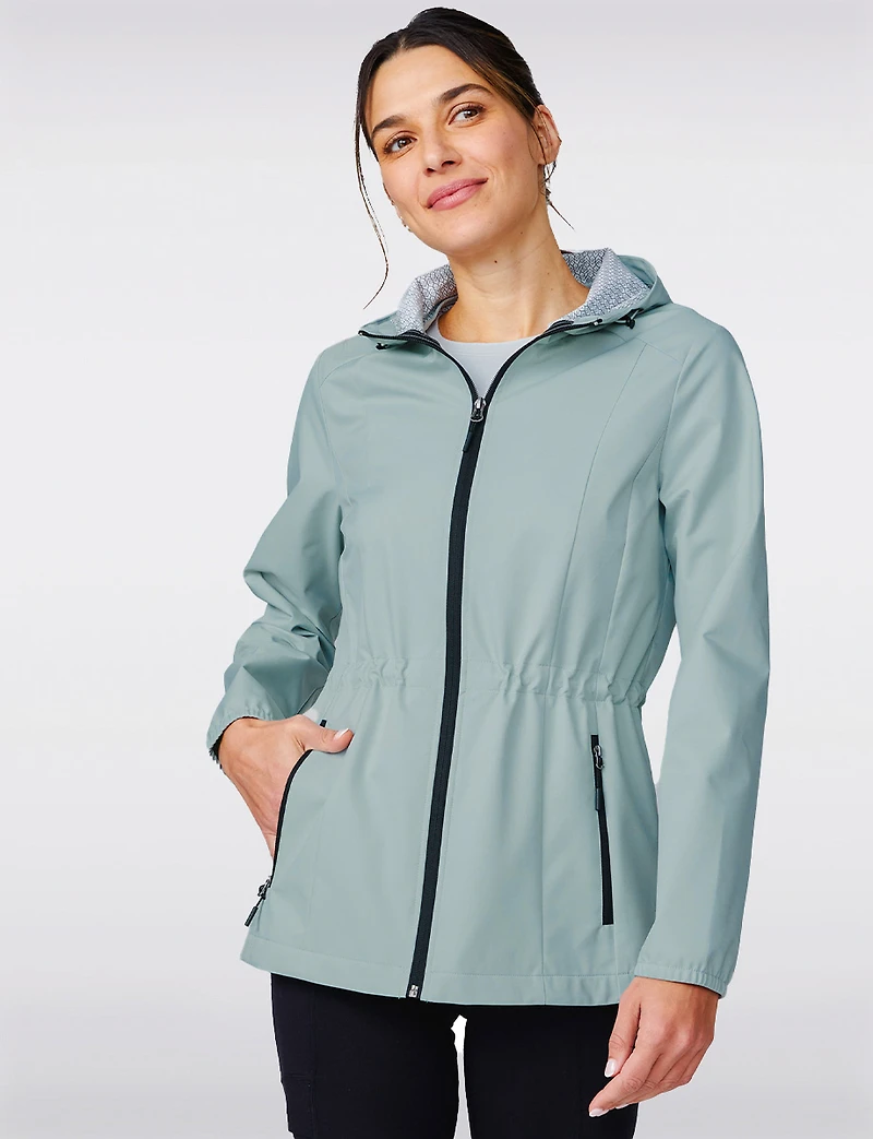 Lightweight Slim-Fit Active Anorak Raincoat with Hood by Free Country