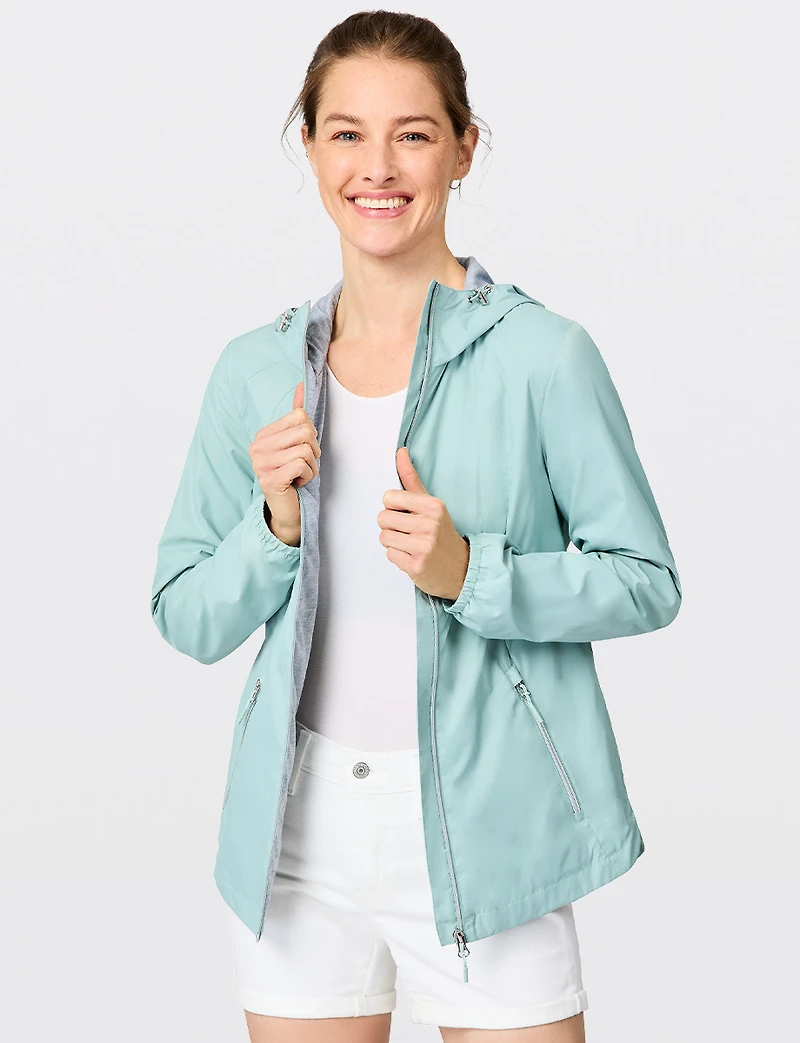 Eco-Friendly Hooded Raincoat -Lightweight Water & Wind-Resistant by Free Country