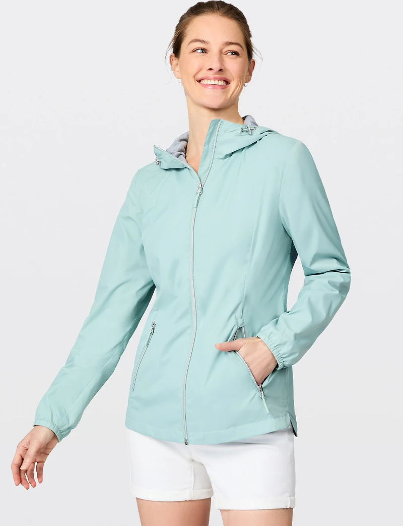 Eco-Friendly Hooded Raincoat -Lightweight Water & Wind-Resistant by Free Country