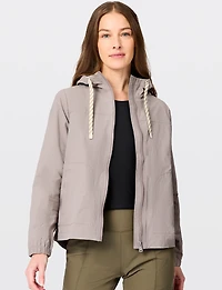 Lightweight Cropped Windbreaker Jacket - Hooded & Water-Resistant  Free Country