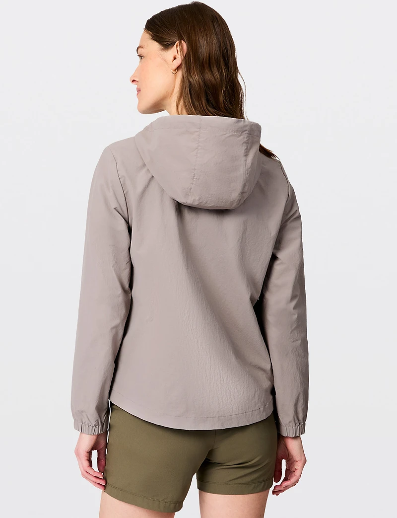 Lightweight Cropped Windbreaker Jacket - Hooded & Water-Resistant  Free Country