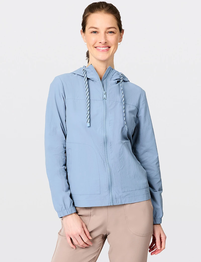 Lightweight Cropped Windbreaker Jacket - Hooded & Water-Resistant Free Country