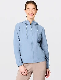 Lightweight Cropped Windbreaker Jacket - Hooded & Water-Resistant  Free Country